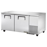 True Mfg. - General Foodservice TUC-67-HC 67.25'' 2 Section Undercounter Refrigerator with 2 Left/Right Hinged Solid Doors and Side / Rear Breathing Compressor