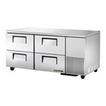 True Mfg. - General Foodservice TUC-67D-4-HC 67.25'' 2 Section Undercounter Refrigerator with 4 Drawers and Side / Rear Breathing Compressor