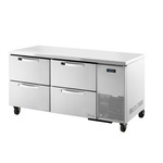 True Mfg. - General Foodservice TUC-67D-4-HC~SPEC3 67.25'' 2 Section Undercounter Refrigerator with 4 Drawers and Side / Rear Breathing Compressor