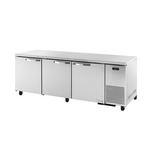 True Mfg. - General Foodservice TUC-93-HC~SPEC3 93.25'' 3 Section Undercounter Refrigerator with 3 Left/Right Hinged Solid Doors and Side / Rear Breathing Compressor
