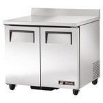 True Mfg. - General Foodservice TWT-36-HC 36.38'' 2 Door ADA Height Worktop Refrigerator with Side / Rear Breathing Compressor - 8.5 cu. ft.