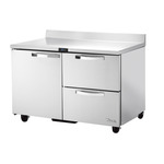 True Mfg. - General Foodservice TWT-48D-2-HC~SPEC3 48.38'' 1 Door 2 Drawer ADA Height Worktop Refrigerator with Side / Rear Breathing Compressor - 12.0 cu. ft.