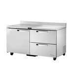 True Mfg. - General Foodservice TWT-60D-2-HC~SPEC3 60.38'' 1 Door 2 Drawer ADA Height Worktop Refrigerator with Side / Rear Breathing Compressor - 15.5 cu. ft.