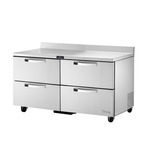 True Mfg. - General Foodservice TWT-60D-4-HC~SPEC3 60.38'' 4 Drawer ADA Height Worktop Refrigerator with Side / Rear Breathing Compressor - 15.5 cu. ft.