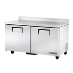 True Mfg. - General Foodservice TWT-60F-HC 60.38'' 2 Door ADA Height Worktop Freezer with Front Breathing Compressor - 15.5 cu. ft.