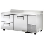 True Mfg. - General Foodservice TWT-67D-2-HC 67.25'' 1 Door 2 Drawer ADA Height Worktop Refrigerator with Front Breathing Compressor - 20.6 cu. ft.