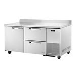 True Mfg. - General Foodservice TWT-67D-2-HC~SPEC3 67.25'' 1 Door 2 Drawer ADA Height Worktop Refrigerator with Front Breathing Compressor - 20.6 cu. ft.