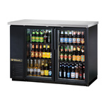 True Mfg. - General Foodservice True TBB-24-48G-HC-LD Black 2 Glass Door Refrigerated Back Bar Storage Cabinet, 115 Volts