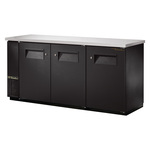 True Mfg. - General Foodservice True TBB-24-72-HC Black 3 Solid Door Refrigerated Back Bar Storage Cabinet, 115 Volts