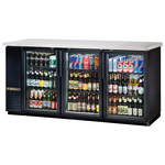 True Mfg. - General Foodservice True TBB-24-72G-HC-LD Black 3 Glass Door Refrigerated Back Bar Storage Cabinet, 115 Volts