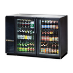 True Mfg. - General Foodservice True TBB-24GAL-48G-HC-LD Black 2 Glass Door Refrigerated Back Bar Storage Cabinet, 115 Volts