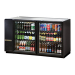 True Mfg. - General Foodservice True TBB-24GAL-60G-HC-LD Black 2 Glass Door Refrigerated Back Bar Storage Cabinet, 115 Volts
