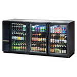 True Mfg. - General Foodservice True TBB-24GAL-72G-HC-LD Black 3 Glass Door Refrigerated Back Bar Storage Cabinet, 115 Volts