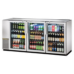 True Mfg. - General Foodservice True TBB-24GAL-72G-S-HC-LD Silver 3 Glass Door Refrigerated Back Bar Storage Cabinet, 115 Volts