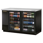 True Mfg. - General Foodservice True TBB-2G-HC-LD Black 2 Glass Door Refrigerated Back Bar Storage Cabinet, 115 Volts
