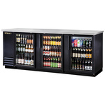 True Mfg. - General Foodservice True TBB-4G-HC-LD Black 3 Glass Door Refrigerated Back Bar Storage Cabinet, 115 Volts