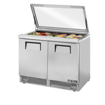 True Mfg. - General Foodservice True TFP-48-18M-FGLID 48.13'' 2 Door Counter Height Mega Top Refrigerated Sandwich / Salad Prep Table