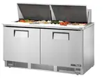 True Mfg. - General Foodservice True TFP-64-24M 64.13'' 2 Door Counter Height Mega Top Refrigerated Sandwich / Salad Prep Table
