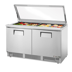 True Mfg. - General Foodservice True TFP-64-24M-FGLID 64.13'' 2 Door Counter Height Mega Top Refrigerated Sandwich / Salad Prep Table