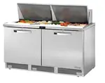 True Mfg. - General Foodservice True TFP-64-24M~SPEC3 64.13'' 1 Door 2 Drawer Counter Height Mega Top Refrigerated Sandwich / Salad Prep Table