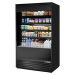 True Mfg. - General Foodservice True TOAM-48-HC~NSL01 48.00'' Black Vertical Air Curtain Open Display Merchandiser with 4 Shelves