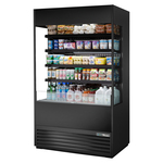 True Mfg. - General Foodservice True TOAM-48GS-HC~NSL01 48.00'' Black Vertical Air Curtain Open Display Merchandiser with 4 Shelves