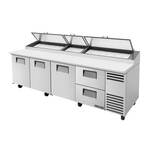 True Mfg. - General Foodservice True TPP-AT-119D-2-HC 119.25'' 3 Door 2 Drawer Counter Height Refrigerated Pizza Prep Table