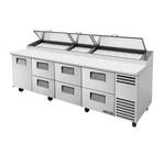 True Mfg. - General Foodservice True TPP-AT-119D-6-HC 119.25'' 1 Door 6 Drawer Counter Height Refrigerated Pizza Prep Table