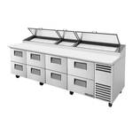 True Mfg. - General Foodservice True TPP-AT-119D-8-HC 119.25'' 8 Drawer Counter Height Refrigerated Pizza Prep Table