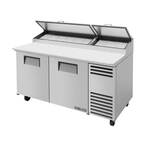 True Mfg. - General Foodservice True TPP-AT-67-HC 67.38'' 2 Door Counter Height Refrigerated Pizza Prep Table