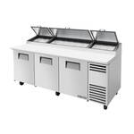 True Mfg. - General Foodservice True TPP-AT-93-HC 93.5'' 3 Door Counter Height Refrigerated Pizza Prep Table