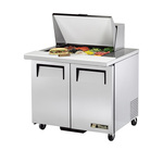 True Mfg. - General Foodservice True TSSU-36-12M-B-HC 36.38'' 2 Door Counter Height Mega Top Refrigerated Sandwich / Salad Prep Table