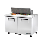 True Mfg. - General Foodservice True TSSU-48-10-HC 48.38'' 2 Door Counter Height Refrigerated Sandwich / Salad Prep Table with Standard Top