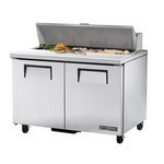 True Mfg. - General Foodservice True TSSU-48-12-HC 48.38'' 2 Door Counter Height Refrigerated Sandwich / Salad Prep Table with Standard Top