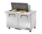 True Mfg. - General Foodservice True TSSU-48-15M-B-HC 48.38'' 2 Door Counter Height Mega Top Refrigerated Sandwich / Salad Prep Table