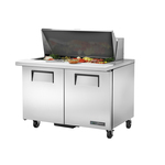 True Mfg. - General Foodservice True TSSU-48-18M-B-HC 48.38'' 2 Door Counter Height Mega Top Refrigerated Sandwich / Salad Prep Table