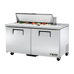 True Mfg. - General Foodservice True TSSU-60-12-HC 60.38'' 2 Door Counter Height Refrigerated Sandwich / Salad Prep Table with Standard Top