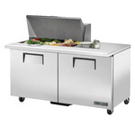 True Mfg. - General Foodservice True TSSU-60-15M-B-HC 60.38'' 2 Door Counter Height Mega Top Refrigerated Sandwich / Salad Prep Table