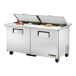 True Mfg. - General Foodservice True TSSU-60-16-DS-ST-HC 60.38'' 2 Door ADA Height Refrigerated Sandwich / Salad Prep Table with Standard Top