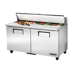 True Mfg. - General Foodservice True TSSU-60-16-HC 60.38'' 2 Door Counter Height Refrigerated Sandwich / Salad Prep Table with Standard Top