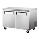 Turbo Air EUF-48-N-V 48.25'' 2 Section Undercounter Freezer with 2 Left/Right Hinged Solid Doors and Side / Rear Breathing Compressor