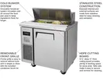 Turbo Air JST-36-N 35.38'' 1 Door Counter Height Refrigerated Sandwich / Salad Prep Table with Standard Top