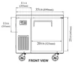 Turbo Air JUF-36S-N 35.38'' 1 Section Undercounter Freezer with 1 Right Hinged Solid Door and Front Breathing Compressor