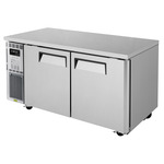 Turbo Air JUF-60-N 59'' 2 Section Undercounter Freezer with 2 Left/Right Hinged Solid Doors and Front Breathing Compressor