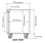 Turbo Air JUF-60S-N 59'' 2 Section Undercounter Freezer with 2 Left/Right Hinged Solid Doors and Front Breathing Compressor