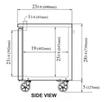 Turbo Air JUR-36S-N6 35.38'' 1 Section Undercounter Refrigerator with 1 Right Hinged Solid Door and Front Breathing Compressor