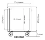 Turbo Air JUR-48-G-N 47.25'' 2 Section Undercounter Refrigerator with 2 Left/Right Hinged Glass Doors and Side / Rear Breathing Compressor