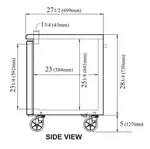 Turbo Air JUR-48-N6 47.25'' 2 Section Undercounter Refrigerator with 2 Left/Right Hinged Solid Doors and Front Breathing Compressor