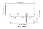 Turbo Air JUR-72S-N6 70.88'' 3 Section Undercounter Refrigerator with 3 Left/Right Hinged Solid Doors and Front Breathing Compressor