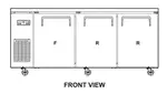 Turbo-Air JURF-72-N J Series, 3-Section 70 3/4” Undercounter Dual-Temperature Refrigerator/Freezer